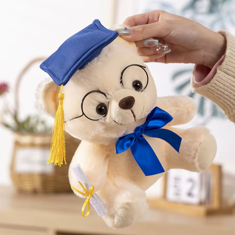 Graduation Bear Plush Toy Cute Teddy Bear Soft Doll Boys Girls Students Graduation Gift