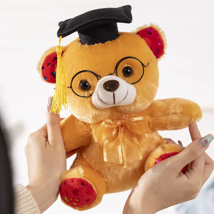 Graduation Bear Plush Toy Cute Teddy Bear Soft Doll Boys Girls Students Graduation Gift