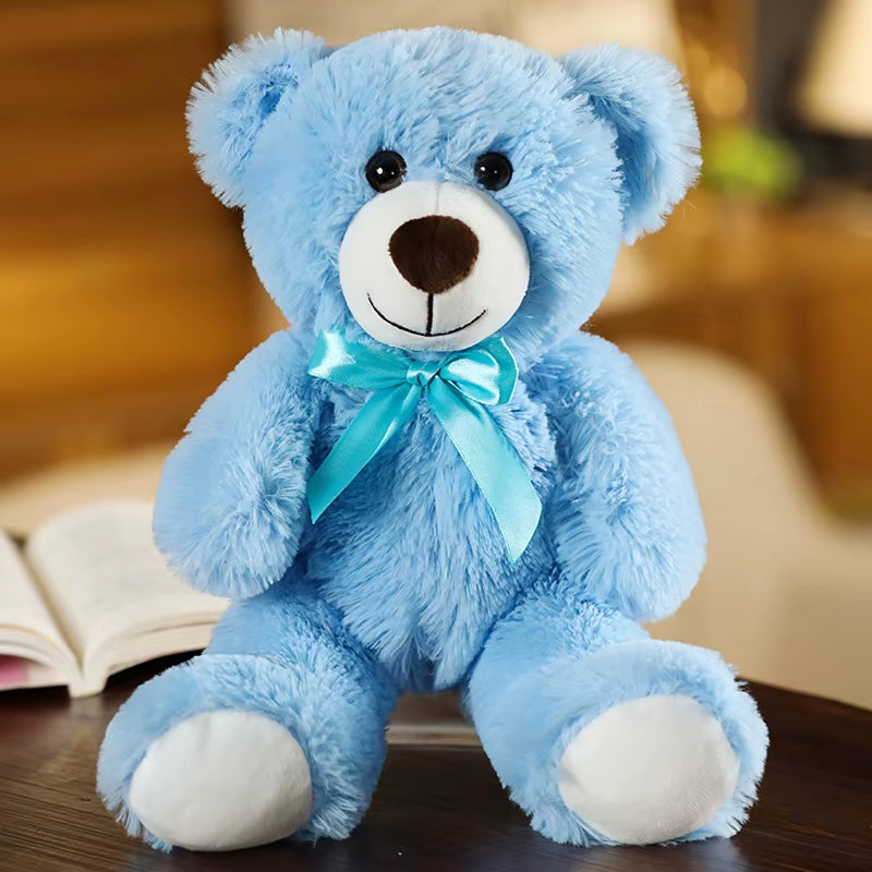 Cute Colorful Bow Tie Bear Doll Plush Toy Hug Bear Doll Children Birthday Gift Pillow Teddy Bear Home Living Room Bedroom