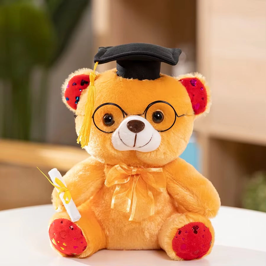 Graduation Bear Plush Toy Cute Teddy Bear Soft Doll Boys Girls Students Graduation Gift