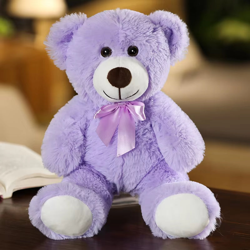 Cute Colorful Bow Tie Bear Doll Plush Toy Hug Bear Doll Children Birthday Gift Pillow Teddy Bear Home Living Room Bedroom