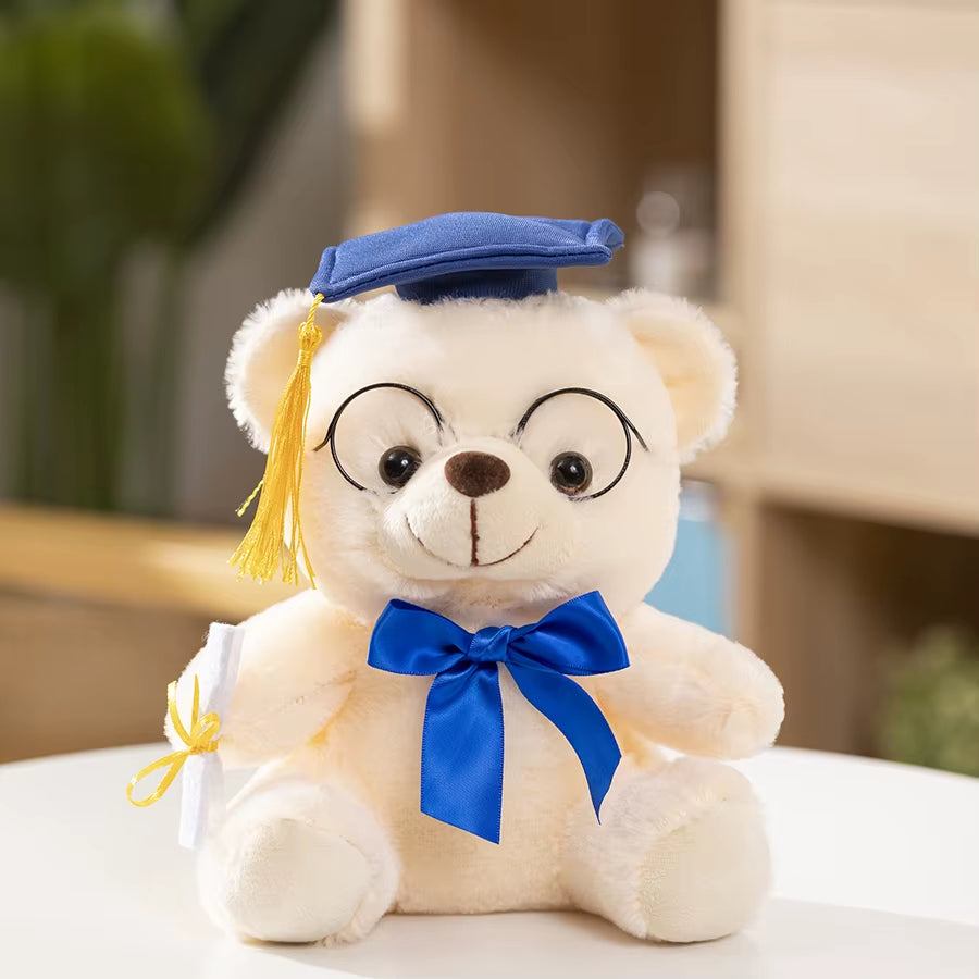 Graduation Bear Plush Toy Cute Teddy Bear Soft Doll Boys Girls Students Graduation Gift